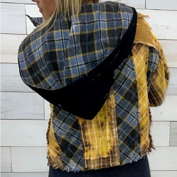 Plaid Yellow Bomber Jacket - Picture 4 of 8